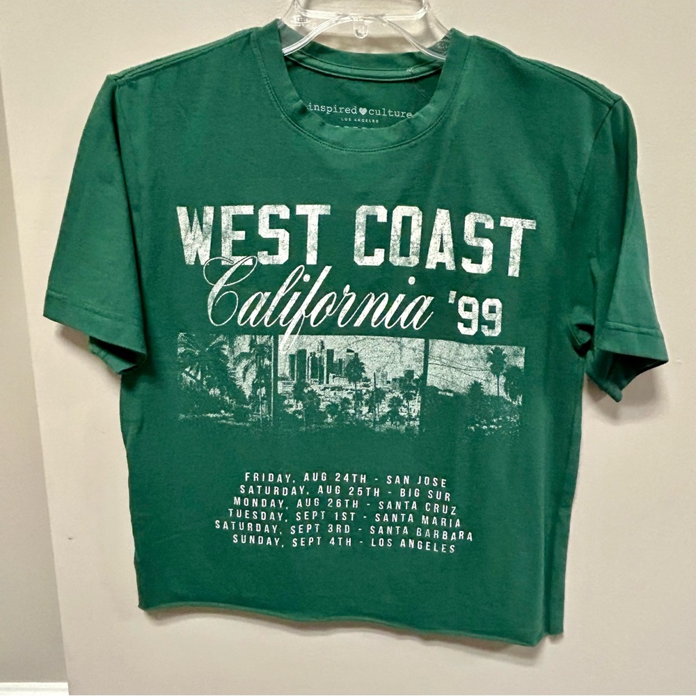 Green West Coast California '99 T-Shirt Inspired Culture Sz XS NWT